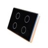 Công tắc thông minh Zigbee Tuya viền vàng Chữ Nhật