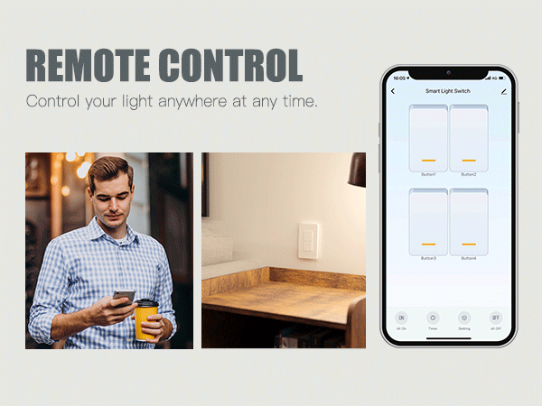Công tắc thông minh nút cơ Zigbee Tuya Mặt Vuông điều khiển từ xa qua app mọi lúc mọi nơi