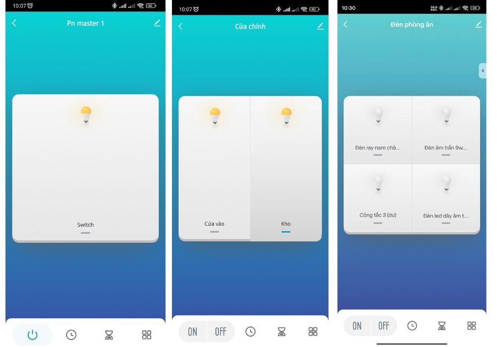 Giao diện app Smart Life - cài đặt kịch bản tự động