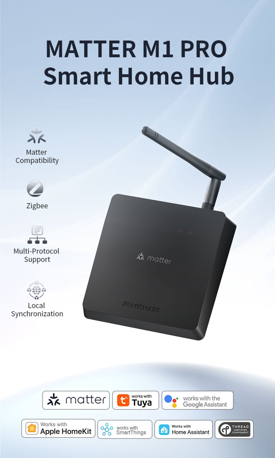 Trung tâm Hub Zigbee M1 Pro tương thích Matter Apple Homekit